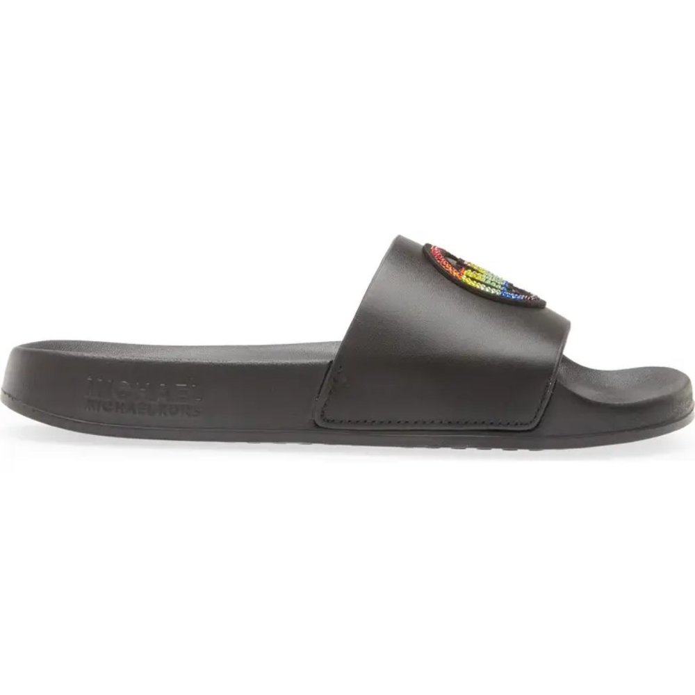 Michael Kors Gilmore Rainbow Pride Pool Slides Sandals Women's Various Sizes New - Picture 3 of 10